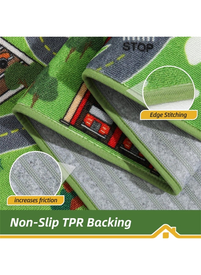 EBREEZZ Kids' City Road & Traffic Play Carpet – Educational Interactive Town Map Rug - Image 3